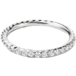 David Yurman Cable Collectibles Stack Ring - Silver/Diamonds