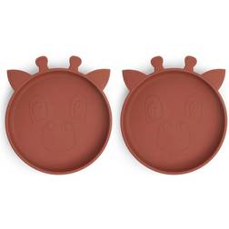 Nuuroo Akila Silicone Plate 2-pack Giraffe Mahogany