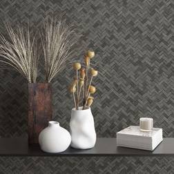 Noordwand Noordwand Wallpaper Botanica Rattan Wickerwork Black and Grey