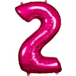 Amscan Folienballon Pink Zahl 2 (5)