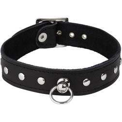 Rimba Adjustable Leather Collar Black M/L