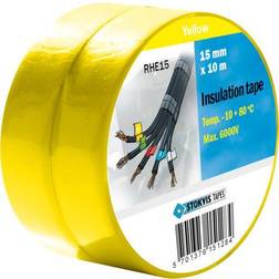 PVC-tape 15 10 m, 2 ruller, gul