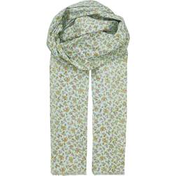 Becksöndergaard Floral Scarf with Raw Edges - Green