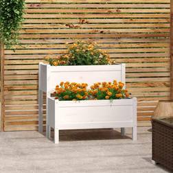 vidaXL Planter White 84.5x84x75 Solid Wood Pine