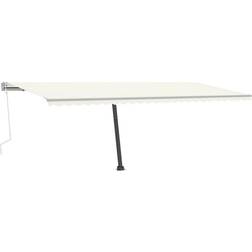 vidaXL Tenda da Sole Retrattile Manuale con LED 600x300 cm Crema