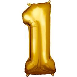 Amscan AMSC Ballon 1 Go Folienballon Zahl 1 Gold