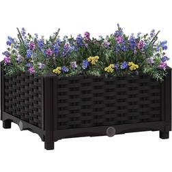 vidaXL Lit Surélevé Jardinière Bac À Fleurs Pot de Plantes 40x40x23 cm Polypropylène