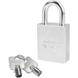 Lock Padlock: Steel, Keyed Different, 1-3/4" Wide, Chrome-Plated