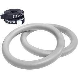 Fitwood Anillas de gimnasia ULPU grises con correas negras