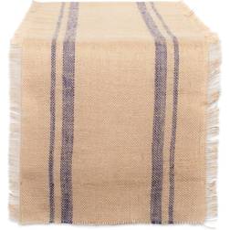 Zingz & Thingz Double Border Burlap Tablecloth Blue (182.88x40.64)