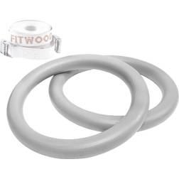 Fitwood Anelli da ginnastica ULPU, grigio cinghie bianche