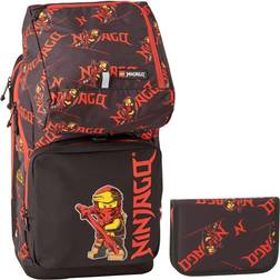 LEGO Ninjago School Bag Set - Schwarz/Rot