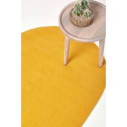 Homescapes Mustard Handmade Woven Braided Yellow