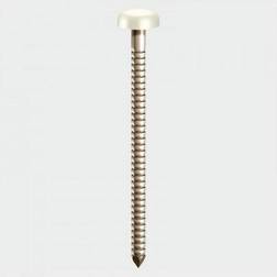 Timco Polymer Headed Pins Stainless Steel White PP25WP 25mm