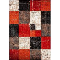 Arkiio London Square Vit, Svart, Orange, Röd, Grå, Brun 133x190cm