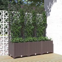 vidaXL Garden Planter with Trellis Brown PP Raised Bed Flower