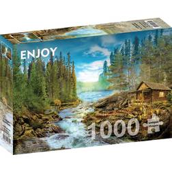 Enjoy A Log Cabin by the Rapids 1000 Pieces