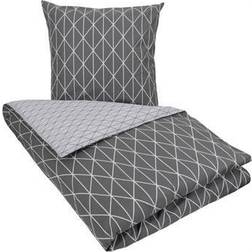 Borg Living Sengetøj 150x210 Harlequin grå Dynebetræk 2 design 150x210cm