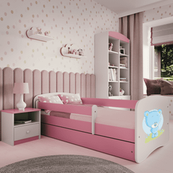 Babydreams juniorsäng blå nallebjörn, madrass, sänghäst, låda laminat 180x80