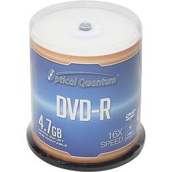 100 Optical Quantum 16X 4.7GB DVD-R White Inkjet Printable Disc OQDMR16WIPH-BX