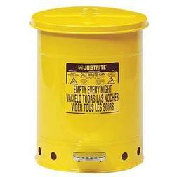 Justrite 10 Gallon Oily Waste Can, Yellow