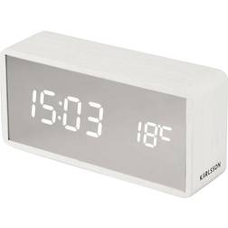 Karlsson Alarmklok Silver Wandspiegel LED wit