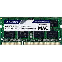 TIMETEC Hynix IC 4GB Compatible for Apple DDR3 1333MHz PC3-10600 SODIMM Memory for Early/Late 2011 13/15/17 inch MacBook Pro, Mid 2010 and Mid