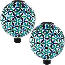 Sunnydaze Cool Blooms Design Glass Mosaic Indoor/Outdoor Gazing Globe