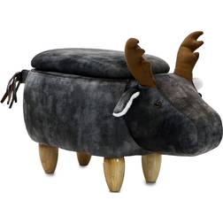 Hanover Critter Sitters 15" Plush Animal Storage Ottoman Elk