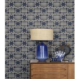 Rasch Kimono Graphic Blue Wallpaper