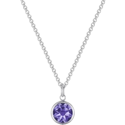 Philip Jones February Birthstone Necklace - Silver/Blue