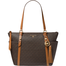 Michael Kors Sullivan Medium Logo Top-Zip Tote Bag - Brown/Acorn