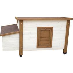 @Pet Outdoor Chicken House 136x74.5x75 Wood White Brown