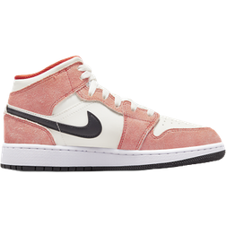 Nike Air Jordan 1 Mid SE GS - Team Orange/Sail/White/Black