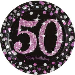 Amscan Disposable Plates 50th Birthday 23cm 8pcs