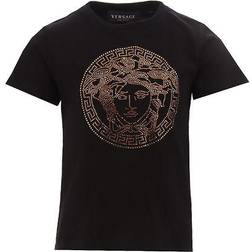 Versace Kid's Crystal Medusa Strass T-shirt - Black/Gold (1000052-2B130)