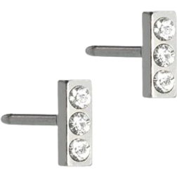 Blomdahl Nt Petite Brilliance Straight Earrings - Silver/Transparent
