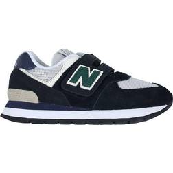 New Balance Kid's 574 Core Hook & Loop - Black/Navy/Nightwatch Green