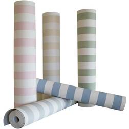 Rasch Tapet med beige/hvide striber, non-woven