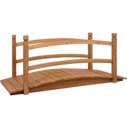 vidaXL Puente Para Jardín Madera Maciza De Abeto 140x60x60 cm - Marrón