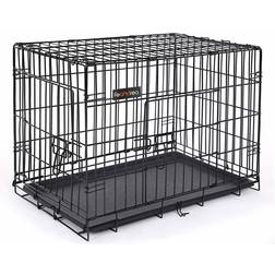 Songmics Gabbia Per Cani Pieghevole 77.5 x 48.5 x 55.5 cm M Nero PPD30H