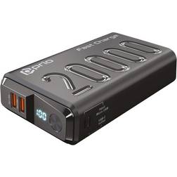 Prio Fast Charge Powerbank 2xUSB-A, USB-C 20000mAh Sort