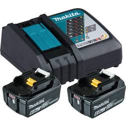 Makita 18V batteri oplader Strømkildesæt 2x Batterier 6,0 Ah