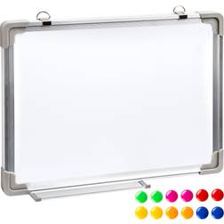 tectake Whiteboard Magnetic Board + 12 Magnets 60x45x2cm