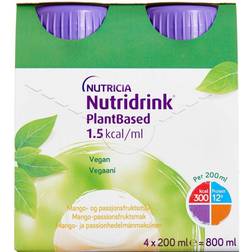 Nutricia Nutridrink Plantbased Mango-Passionhedelmä 4 x 200 ml