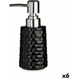 Berilo Dispensador De Jabón Cerámica Plateado Negro Metal 6 Unidades 150 ml