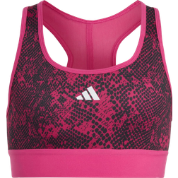 Adidas Brassière de sport matelassée À imprimé animal AEROREADY PowerReact - Semi Lucid Fuchsia/Carbon/White