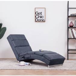 vidaXL Chaise longue de longue Gris Similicuir daim Grey