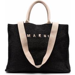 Marni Bomuld Shoppingtaske Med Hanke - Sort
