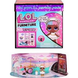 LOL Surprise Furniture Sweet Boardwalk with Sugar Doll and 10 Surprises, Doll Candy Cart Furniture Set, Accessories